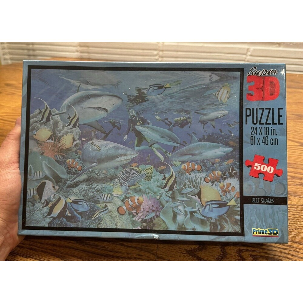 Cardinal Reef Sharks Super 3D Prime 3D Jigsaw Puzzle 500 , 61 X‎ 46 cm